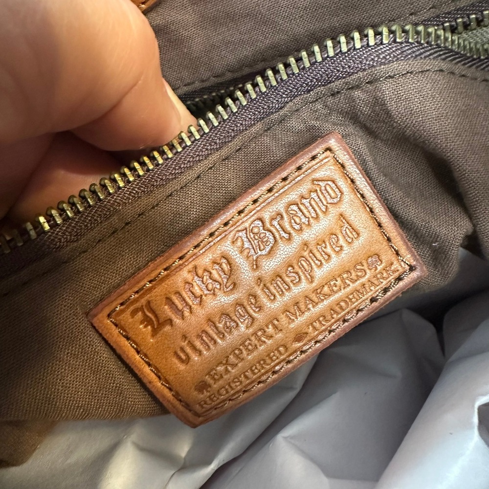 Lucky Brand Medium Slouch Patchwork Leather Suede… - image 9